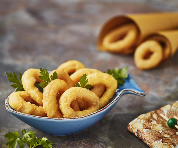 Riba/Panirano Kolutići lignjuna na rimski bofrost